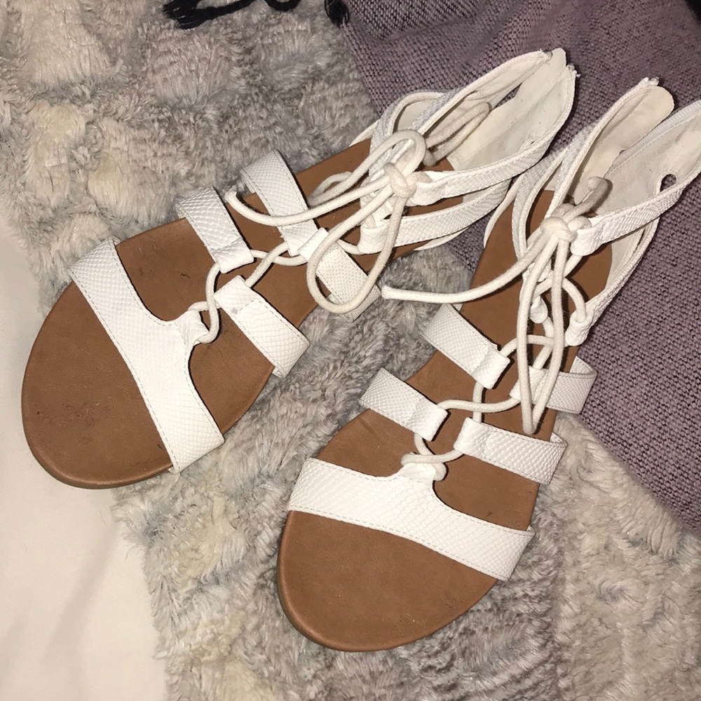 White Gladiator sandals